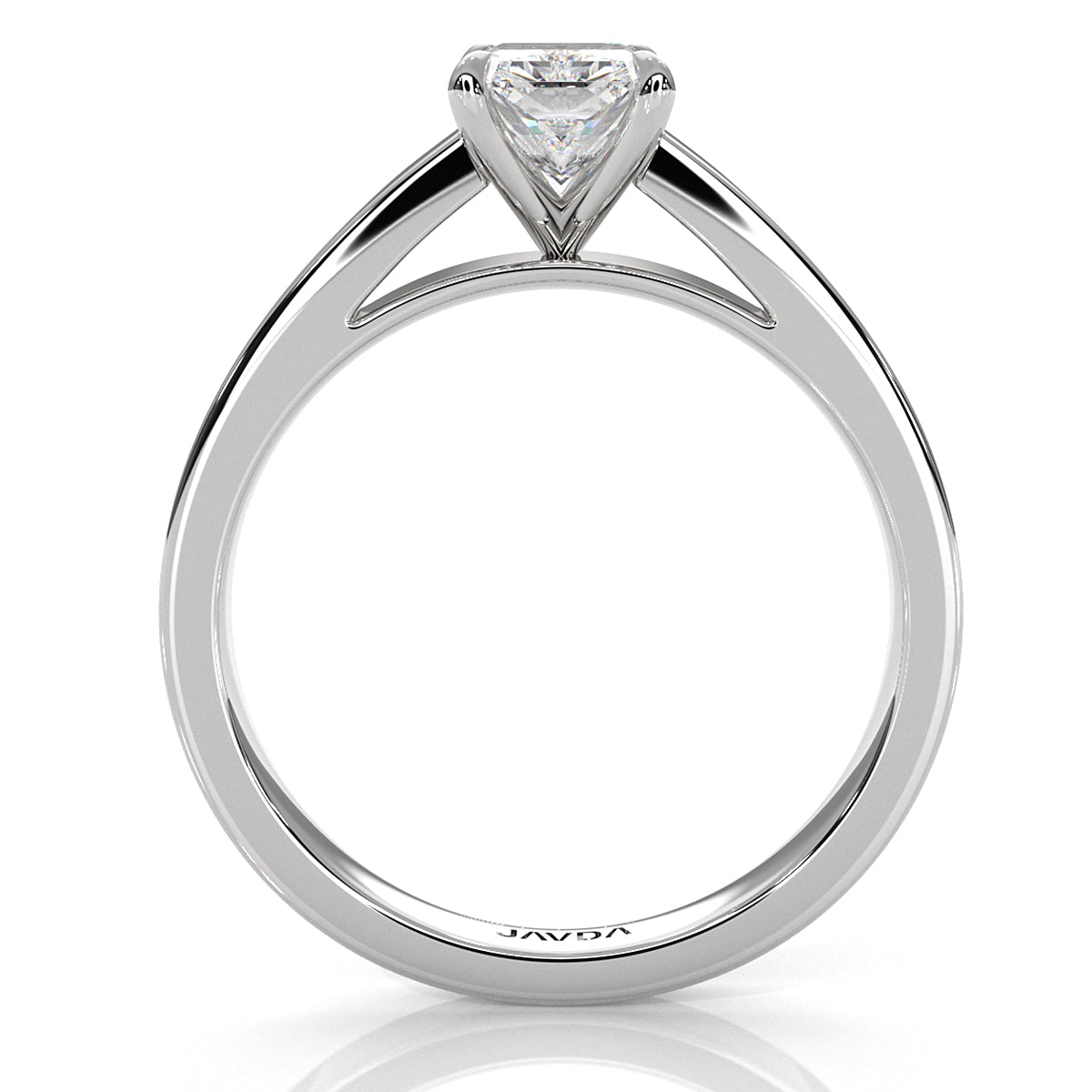 3.5mm Cathedral Style Flat Edge Solitaire Lab Grown Diamond IGI Certified Engagement Ring 4g Setting 1.00 Ctw.